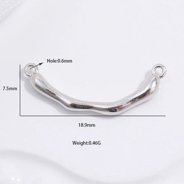 Wholesale Half Ring Elbow Pattern 925 Sterling Silver Handmade Diy Beaded Branch Ring With Pearl Double Hanging Electroplated
