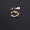 Wholesale Half Zirconium Ear Buckle Piercing Earrings In Copper With Geometric Design