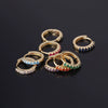 Wholesale Half Zirconium Ear Buckle Piercing Earrings In Copper With Geometric Design