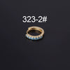 Wholesale Half Zirconium Ear Buckle Piercing Earrings In Copper With Geometric Design