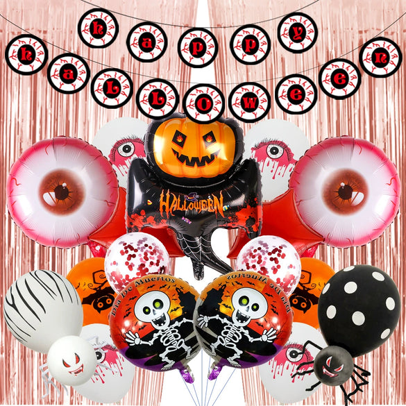 Wholesale Halloween Aluminum Film And Foil Balloon Decoration With Ghost Skull Pumpkin Bat Patterns In Round Shape