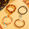 Wholesale Halloween Beaded Bracelet With Dark Funny Spider Ghost Bat Resin Material Fourpiece Set For Women