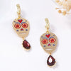 Wholesale Halloween Metal Earrings With Skull Micropaved Zircon And Water Drop Shape Cartoon Characters Pattern Women's Accessories