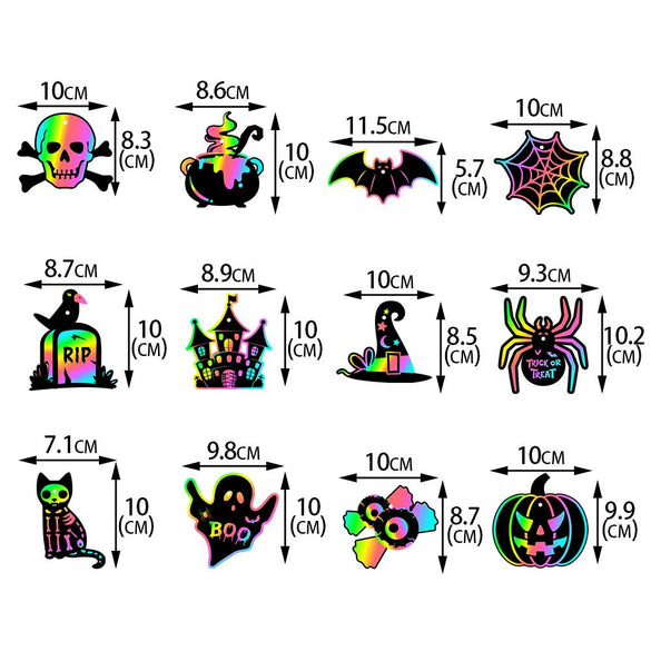 Wholesale Halloween Party Decoration Paper Scratch Card With Bat Skull Witch Ghost Patterns