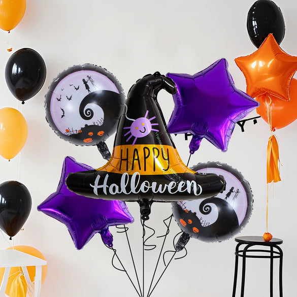 Wholesale Halloween Pumpkin Witch Shape Aluminum Film Foil Balloon For Party Decoration