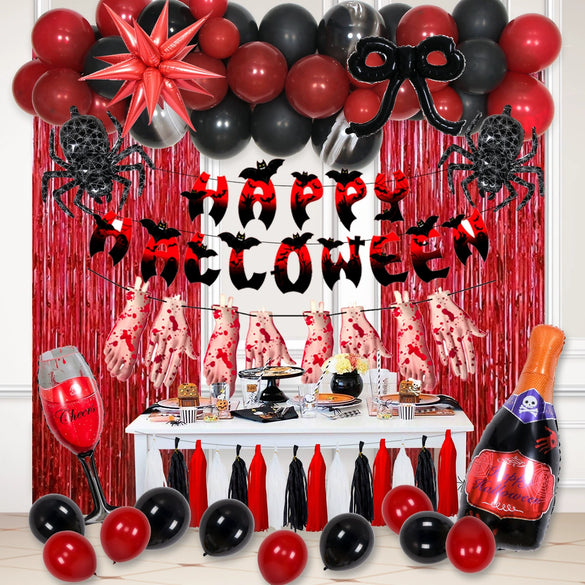Wholesale Halloween Theme Party Decoration Flag And Balloon Set Latex And Aluminum Film Round Shape