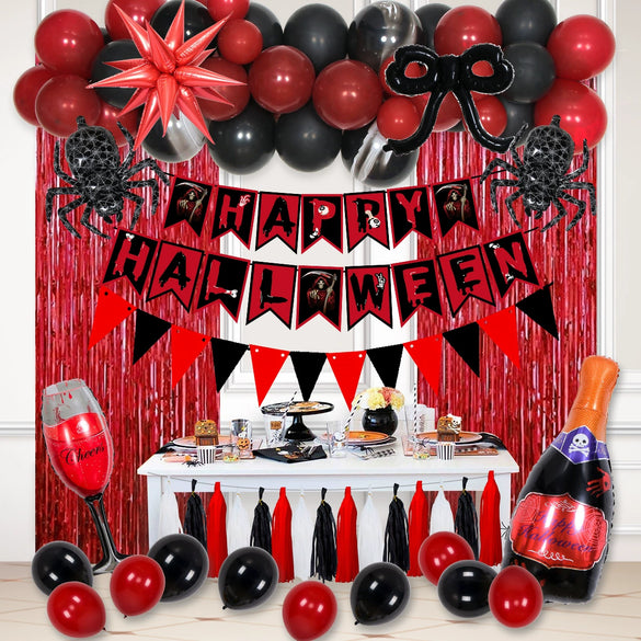Wholesale Halloween Theme Party Decoration Flag And Balloon Set Latex And Aluminum Film Round Shape