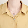 Wholesale Halo Necklace 925 Sterling Silver Geometric Pendant Electroplated Jewelry