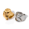 Wholesale Hammer Pattern Open Ring Stainless Steel 18K Gold Electroplated Unisex