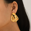 Wholesale Hammered Electroplated Geometric Stainless Steel Earrings For Women