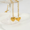 Wholesale Hammered Geometric Heart Pendant Electroplated 18K Gold Stainless Steel And Titanium Steel Necklace Unisex