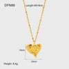 Wholesale Hammered Geometric Heart Pendant Electroplated 18K Gold Stainless Steel And Titanium Steel Necklace Unisex