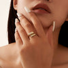 Wholesale Hammered Opening Drop Shape 925 Sterling Silver Ring With Electroplating And Ins Geometric Style