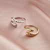 Wholesale Hammered Opening Drop Shape 925 Sterling Silver Ring With Electroplating And Ins Geometric Style