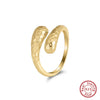 Wholesale Hammered Opening Drop Shape 925 Sterling Silver Ring With Electroplating And Ins Geometric Style