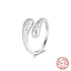 Wholesale Hammered Opening Drop Shape 925 Sterling Silver Ring With Electroplating And Ins Geometric Style