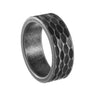 Wholesale Hammering Geometric Pattern Titanium Steel Ring For Men Retro Style With Old Processing