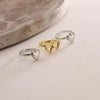 Wholesale Hand Jewelry Copper Doublelayer Heart Opening And Closing Ring Electroplating Minimalist Geometric Design For Women