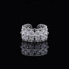 Wholesale Hand Jewelry Copper Geometric Vintage Retro Highend Open Ring Set With Zirconia For Women