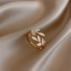 Wholesale Hand Jewelry Copper Geometric Vintage Retro Highend Open Ring Set With Zirconia For Women