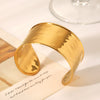 Wholesale Hand Jewelry Exaggerated Geometric Stainless Steel Open Bracelet 18K Goldplated Electroplated