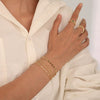 Wholesale Hand Jewelry Set Copper Electroplated Geometric Style Lip Chain Satellite Bracelet For Women