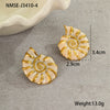 Wholesale Hand Jewelry Stainless Steel Earrings And Titanium Steel Ring Marine Style Geometric Pattern 18K Gold Plated