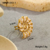 Wholesale Hand Jewelry Stainless Steel Earrings And Titanium Steel Ring Marine Style Geometric Pattern 18K Gold Plated