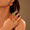 Wholesale Hand Jewelry Stainless Steel Earrings And Titanium Steel Ring Marine Style Geometric Pattern 18K Gold Plated