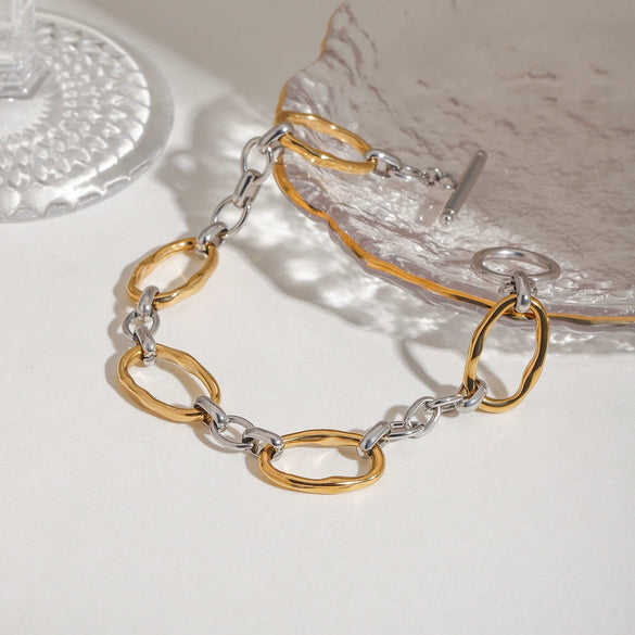 Wholesale Hand Jewelry Stainless Steel Geometric Electroplated Allmatch Simple Niche Highgrade Women's Bracelet
