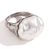 Wholesale Hand Jewelry Stainless Steel 18K Gold Plated Geometric Wave Pattern Ring For Women