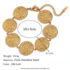 Wholesale Hand Jewelry Stainless Steel 18K Gold Plated Hammered Geometric Disc Bracelet For Women