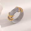 Wholesale Hand Jewelry Stainless Steel 18K Gold Plated Scale Pattern Gold Wire Wrapped Ring For Women With Geometric Style And Electroplating Process