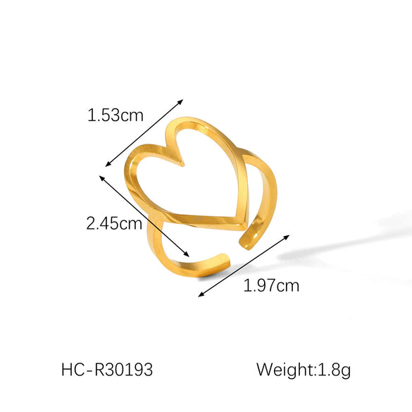 Wholesale Hand Jewelry Stainless Steel Open Ring With Butterfly Snakeshaped Starfish Heart Flower Geometric Animal Zodiac Patterns Electroplated