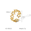 Wholesale Hand Jewelry Stainless Steel Open Ring With Butterfly Snakeshaped Starfish Heart Flower Geometric Animal Zodiac Patterns Electroplated