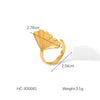 Wholesale Hand Jewelry Stainless Steel Open Ring With Butterfly Snakeshaped Starfish Heart Flower Geometric Animal Zodiac Patterns Electroplated