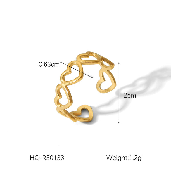 Wholesale Hand Jewelry Stainless Steel Open Ring With Butterfly Snakeshaped Starfish Heart Flower Geometric Animal Zodiac Patterns Electroplated