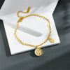 Wholesale Hand Jewelry Titanium Steel Geometric Electroplating Women's Fourleaf Love Grass Leaf White Shellfish Bracelet