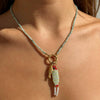 Wholesale Hand Knitted Animal Zodiac Natural Stone And Stainless Steel Beaded Chain Women's Necklace