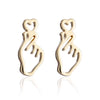 Wholesale Handheld Love Stainless Steel Jewelry Threepiece Set With Heart Pattern And Electroplating Treatment