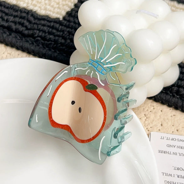 Wholesale Handmade Acetic Acid Fruit Food Style Women's Hair Accessories Love Cone Shark Clip Hairpin