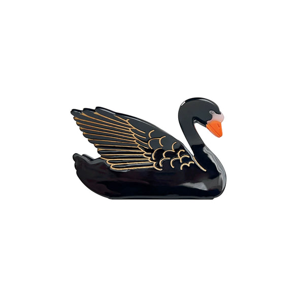 Wholesale Handmade Acetic Acid Hair Clip With Black And White Swan Design Sweet Style Grip Clip For Women