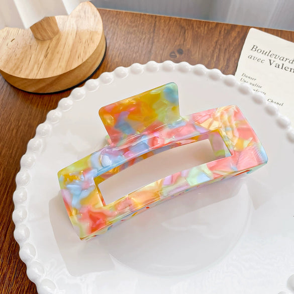 Wholesale Handmade Acetic Acid Hair Grab Clip With Geometric And Flower Style For Women