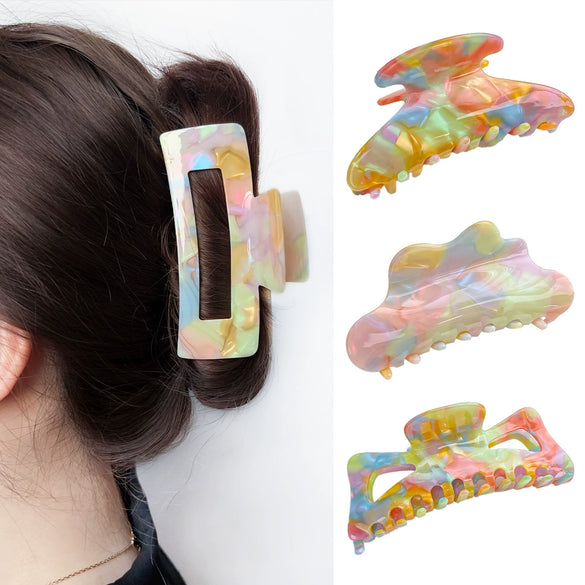 Wholesale Handmade Acetic Acid Hair Grab Clip With Geometric And Flower Style For Women