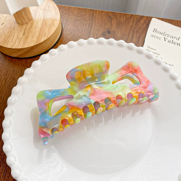 Wholesale Handmade Acetic Acid Hair Grab Clip With Geometric And Flower Style For Women