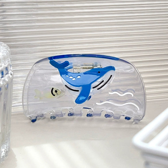 Wholesale Handmade Acetic Acid Hair Shark Clips Ocean Series Cartoon Style With Whale Splicing Starfish Conch For Women