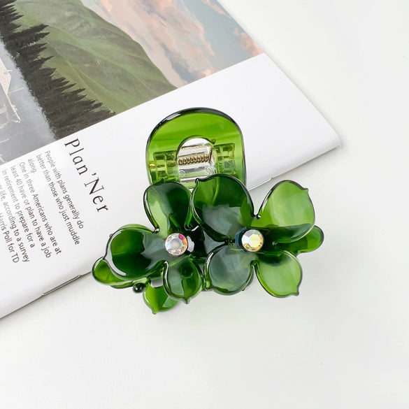 Wholesale Handmade Acetic Acid Heartshaped Flower Hairpin For Girls Small Fresh Style