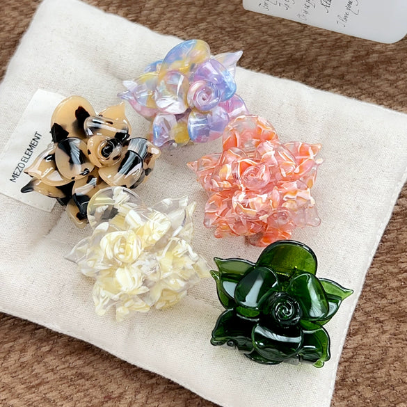 Wholesale Handmade Acetic Acid Threedimensional Heartshaped Flower Hair Accessories For Girls