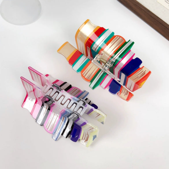 Wholesale Handmade Acrylic Corrugated Hair Clips For Women Fashion Hair Accessories