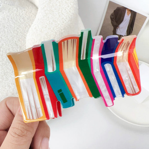 Wholesale Handmade Acrylic Corrugated Hair Clips For Women Fashion Hair Accessories